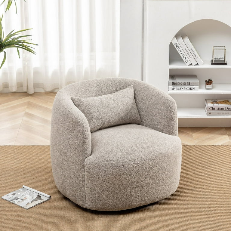 https://www.walmart.com/ip/34-Wide-Boucle-Swivel-Barrel-Chair-Assembly-Round-Upholstered-Armchair-Accent-Chair-Single-Sofa-Chair-Toss-Pillow-Living-Room-Bedroom-Taupe/5927813737