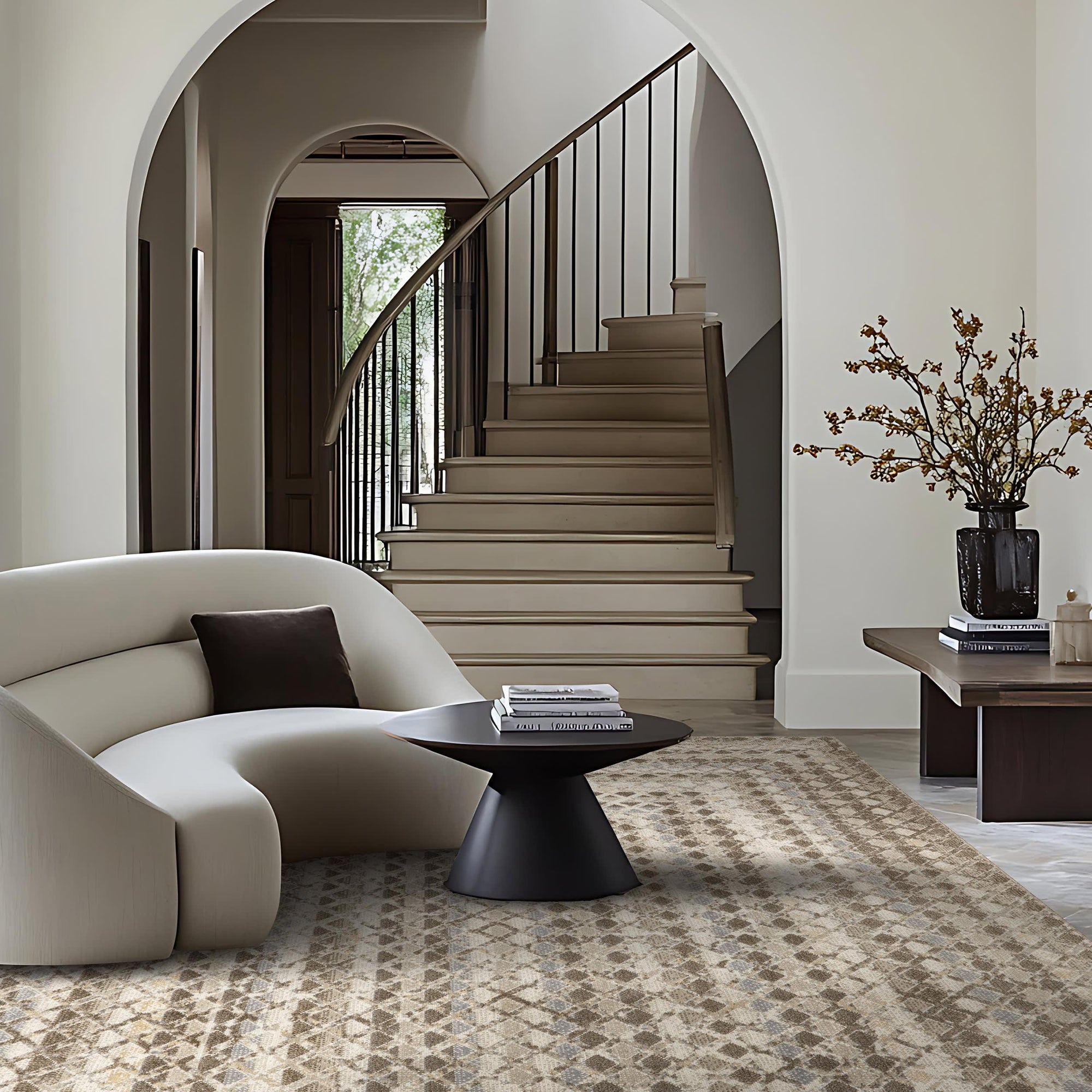 Emmy Washable Geometric Rug | Beige