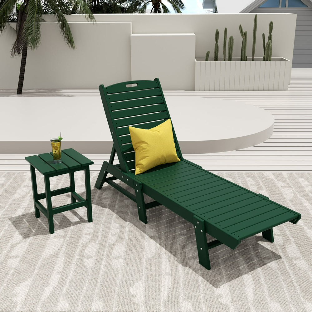 Malibu Outdoor Chaise Lounge with Side Table