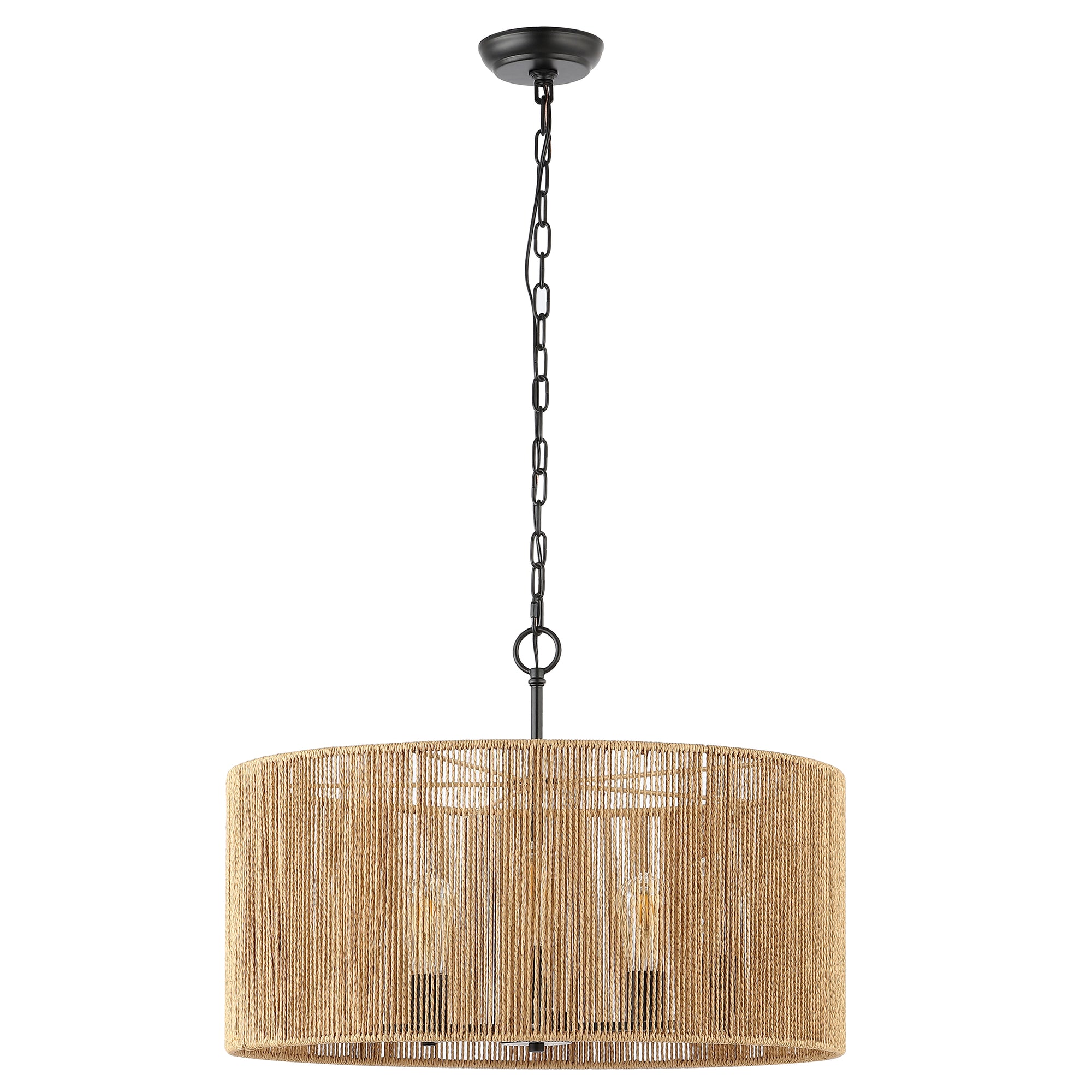 SAFAVIEH Rylumi 5-Light LED Natural Paper Pendant Light with Brown Shade