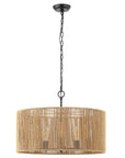 SAFAVIEH Rylumi 5-Light LED Natural Paper Pendant Light with Brown Shade