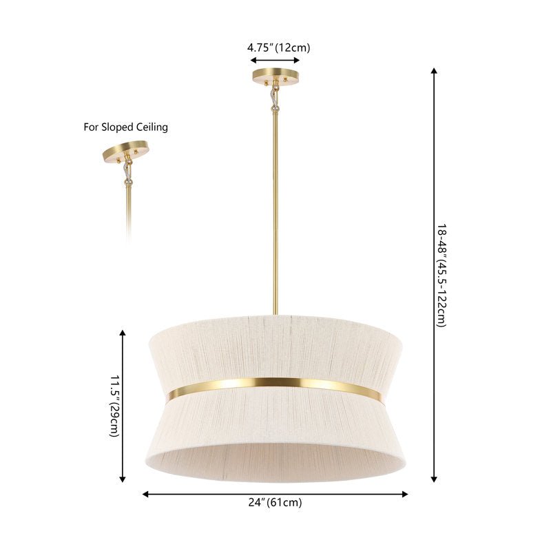 Abbington 4 - Light Dimmable Drum Chandelier - From Where - 