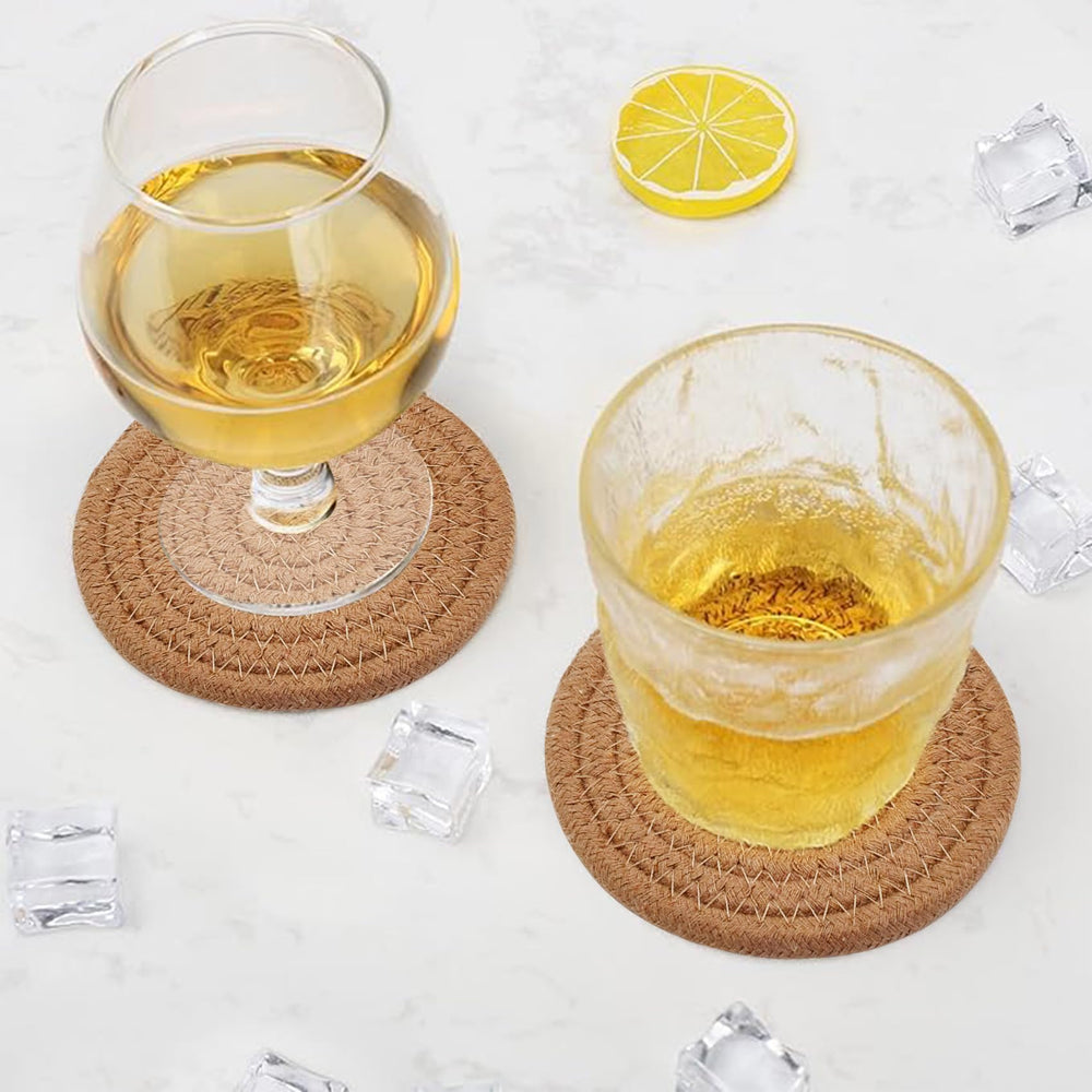 ABenkle Woven Coasters for Drinks Set of 6 - From Where - 