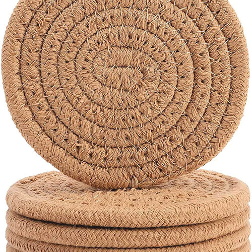 ABenkle Woven Coasters for Drinks Set of 6 - From Where - 