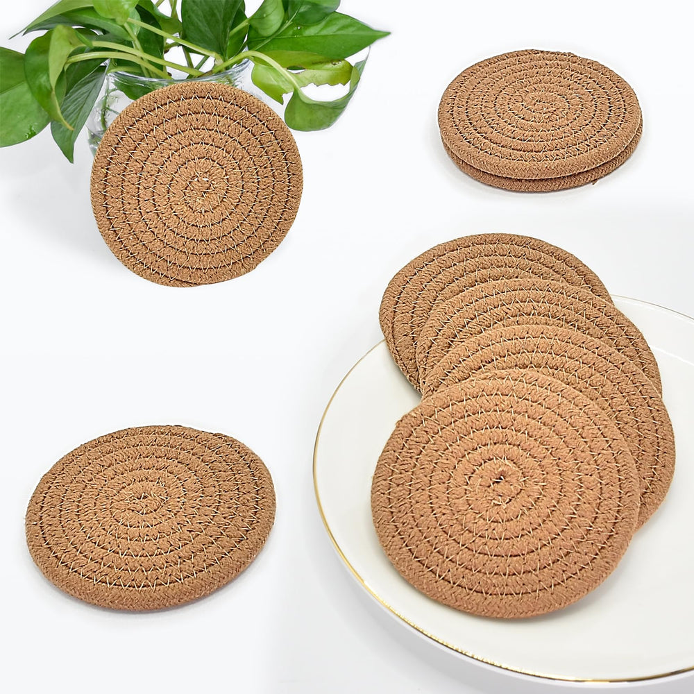ABenkle Woven Coasters for Drinks Set of 6 - From Where - 