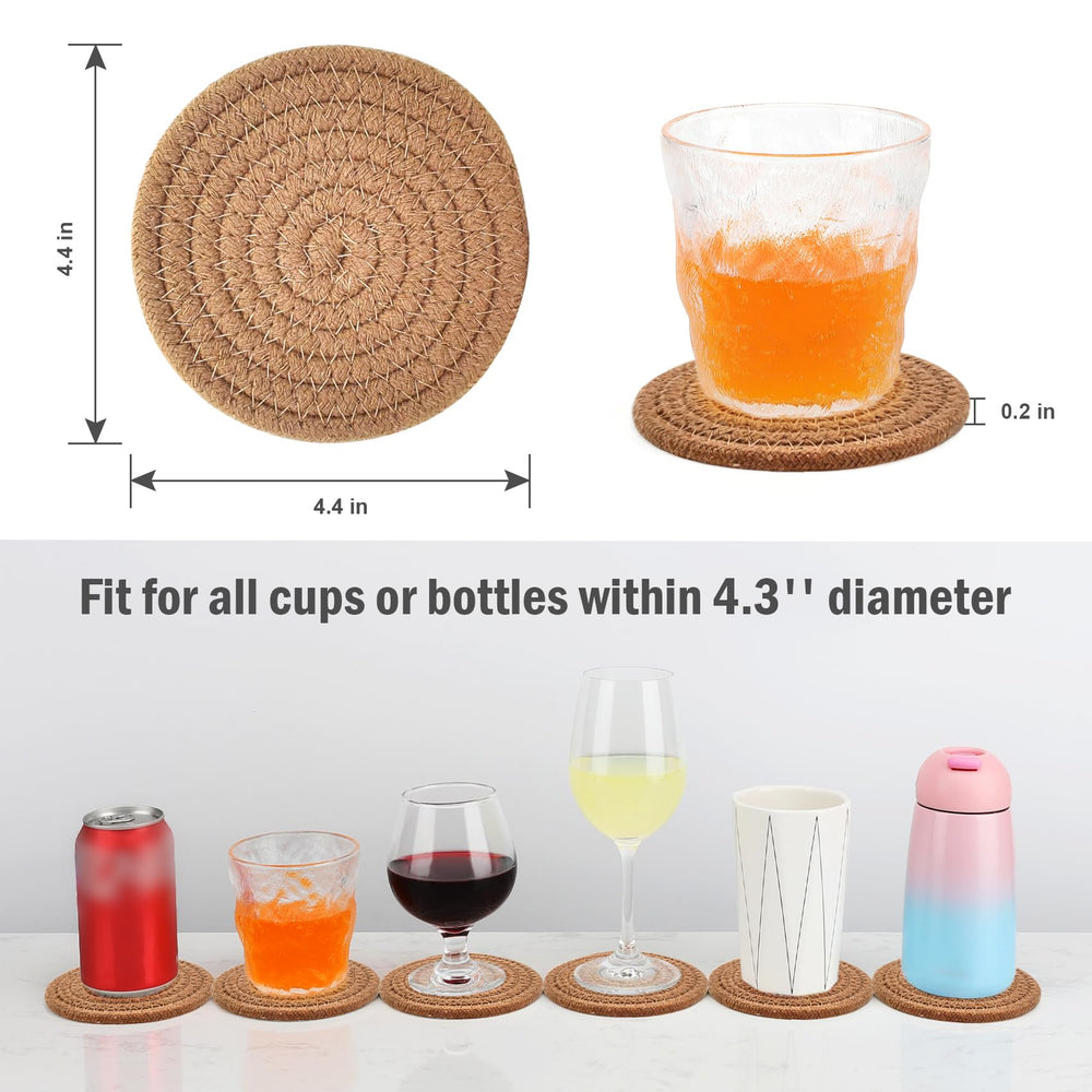 ABenkle Woven Coasters for Drinks Set of 6 - From Where - 