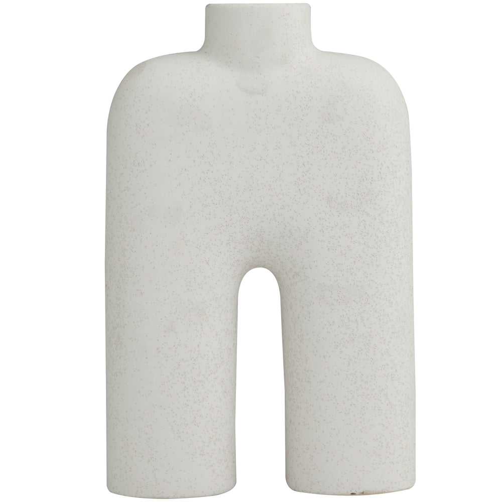 Abstract Arched White Ceramic Vase - From Where -