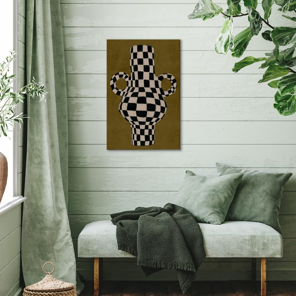 Abstract Checkered Vase Poster - From Where - 