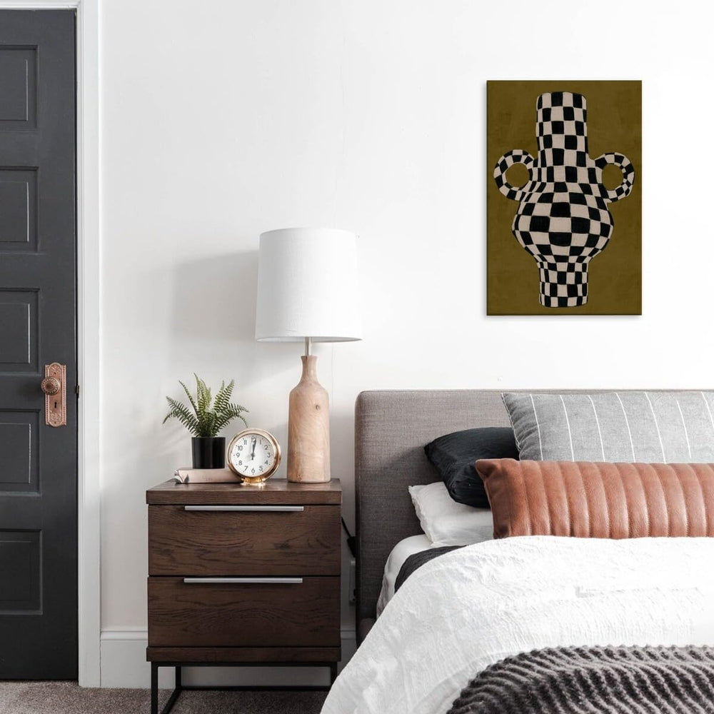 Abstract Checkered Vase Poster - From Where - 