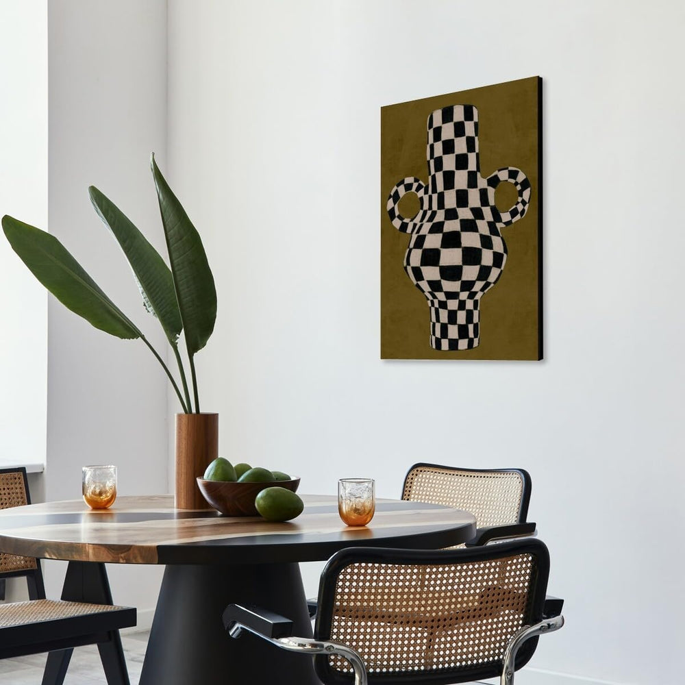 Abstract Checkered Vase Poster - From Where - 