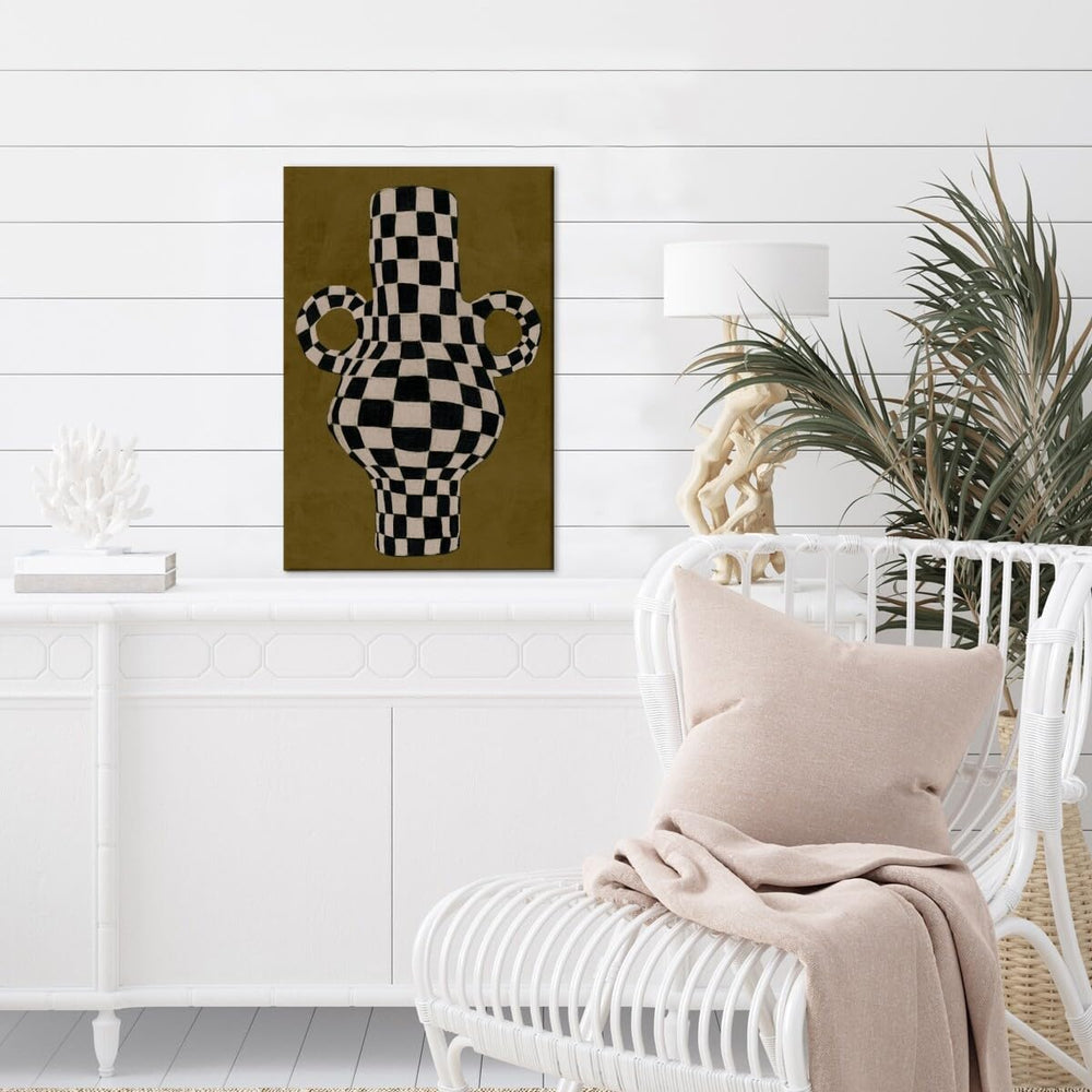 Abstract Checkered Vase Poster - From Where - 