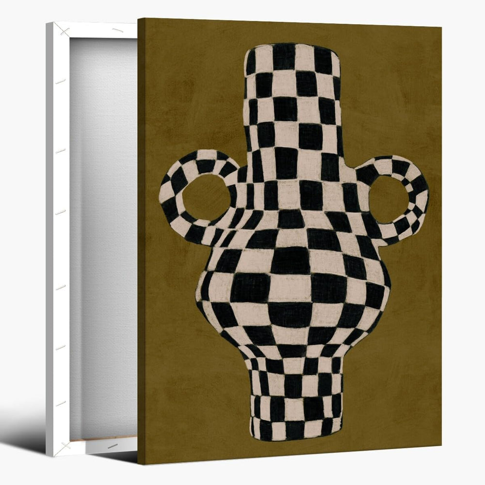 Abstract Checkered Vase Poster - From Where - 