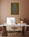 Abstract Checkered Vase Poster - From Where - 