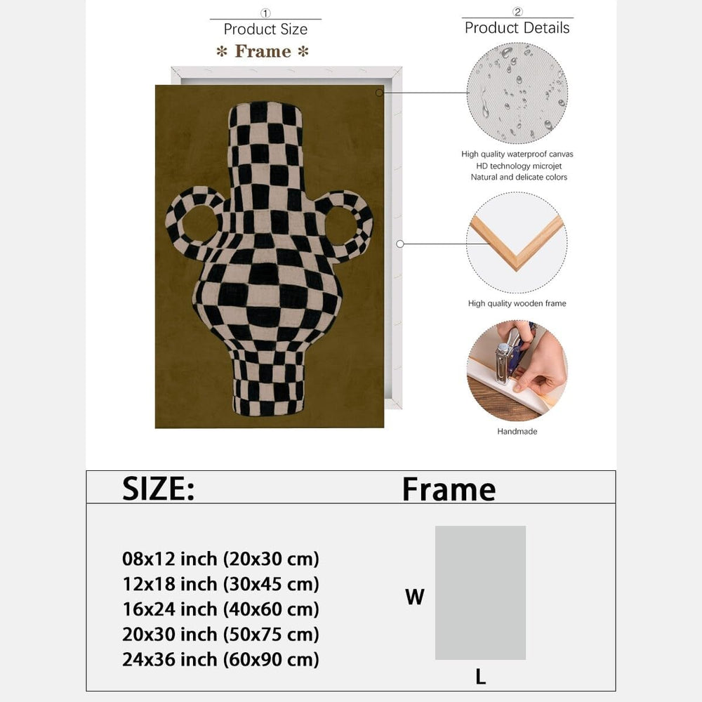 Abstract Checkered Vase Poster - From Where - 