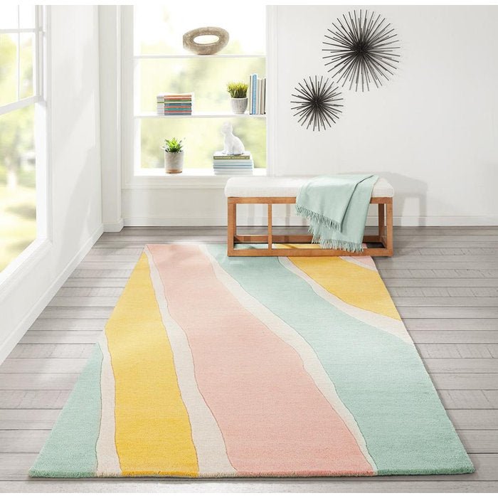 Abstract Handmade Tufted Wool Area Rug - From Where - 
