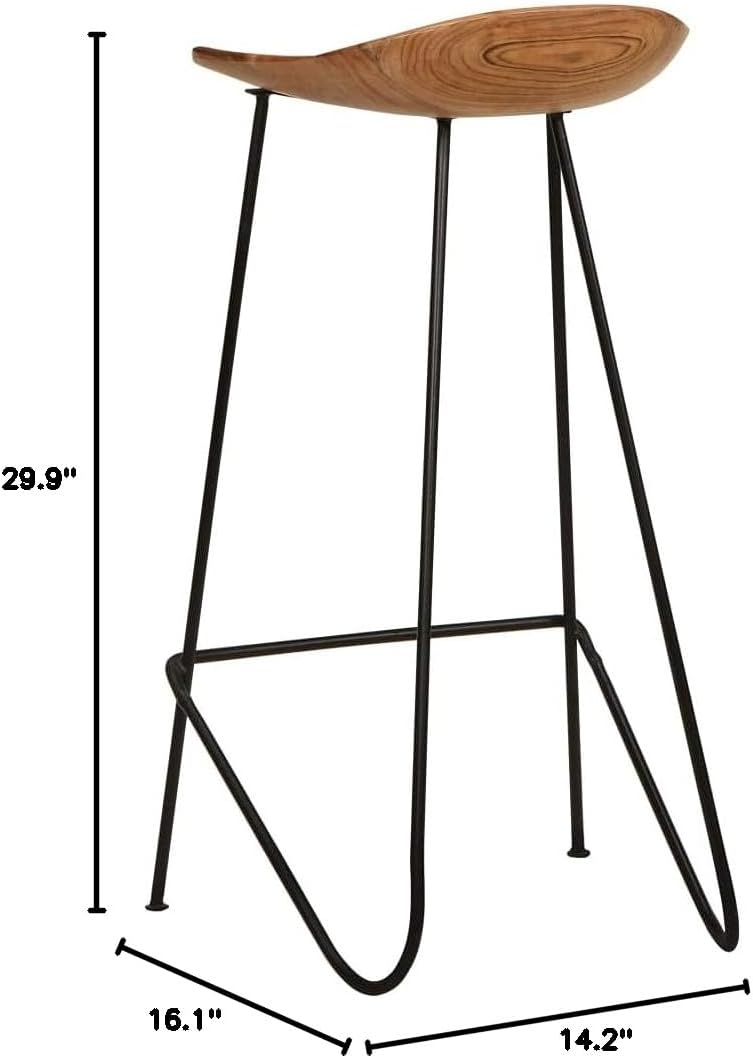 Acacia Wood Bar Stools (Set of 2) - From Where - 