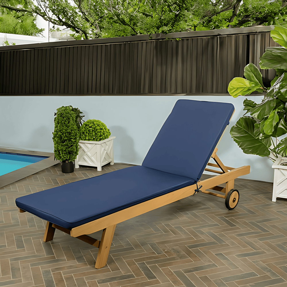 Acacia Wood Chaise Lounge Chair - From Where -