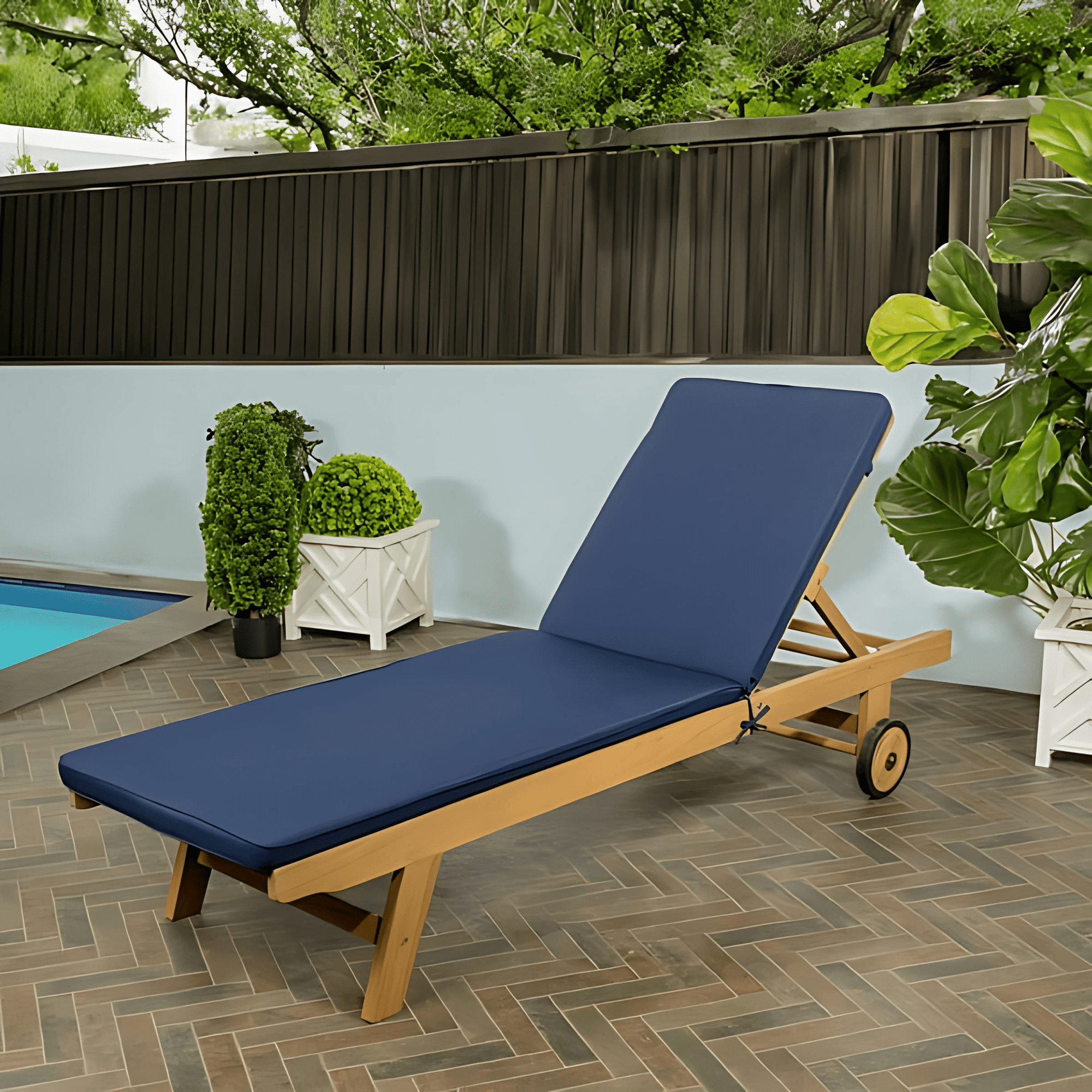 Acacia Wood Chaise Lounge Chair - From Where - 