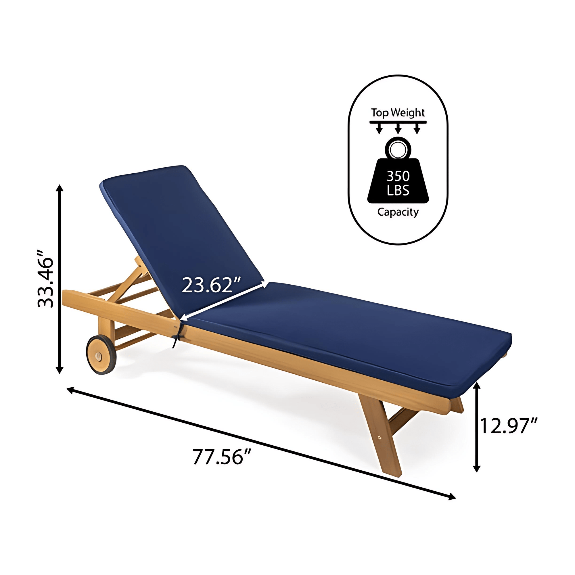 Acacia Wood Chaise Lounge Chair - From Where - 