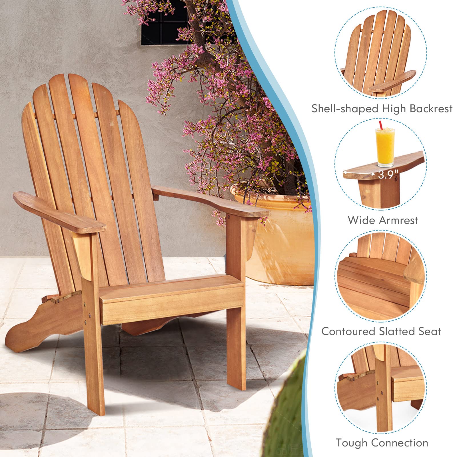 Acacia Wood Lounger Chair - From Where - 