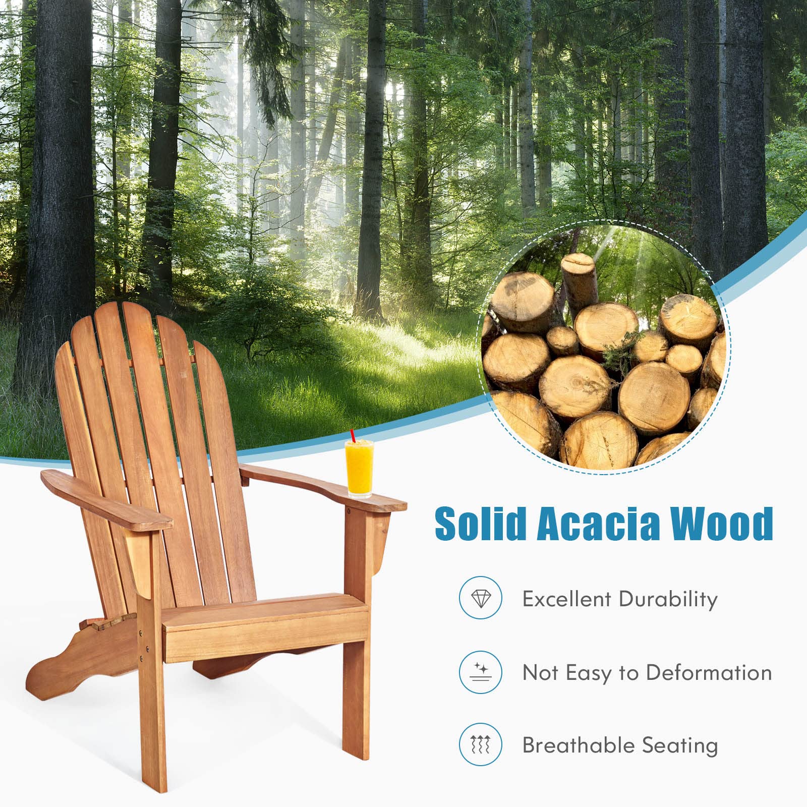 Acacia Wood Lounger Chair - From Where - 
