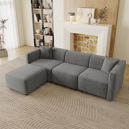 Acanva Grey Sectional Sofa Set - From Where - 