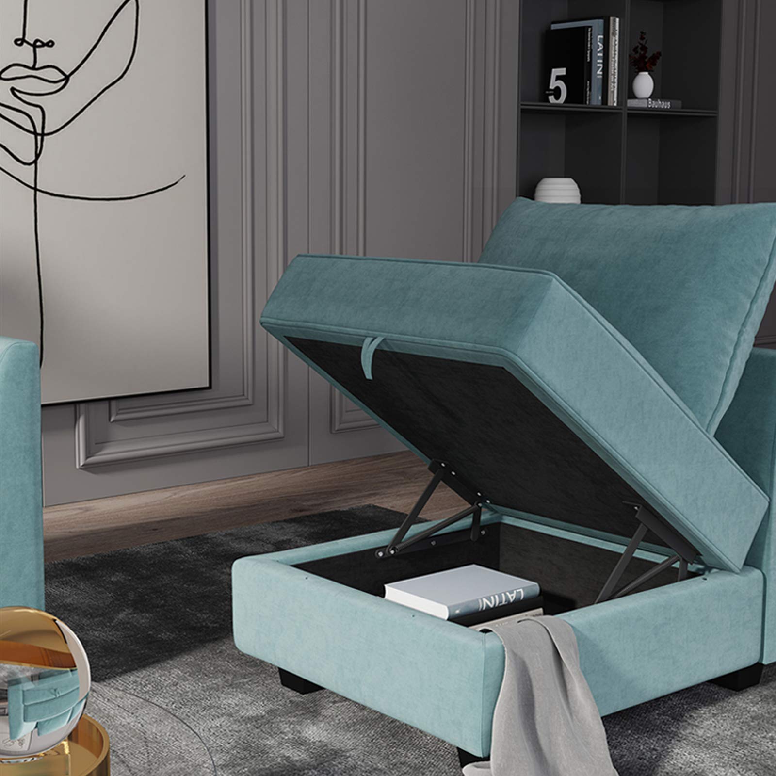 Accent Armchair with Ottoman - From Where - 