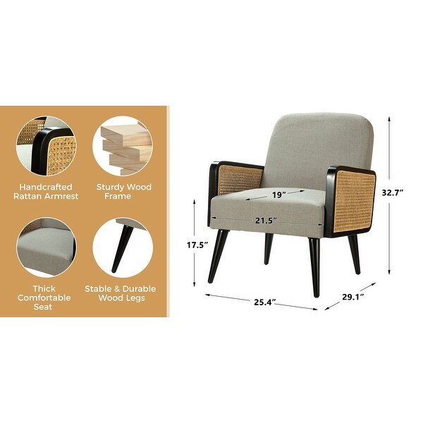 Accent Armchair with Wood Legs Set of 2 - From Where - 