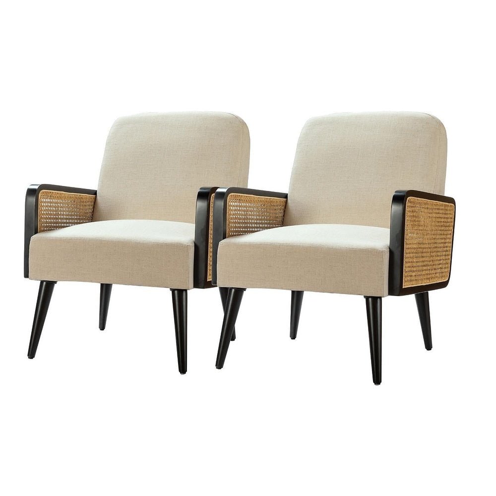 Accent Armchair with Wood Legs Set of 2 - From Where - 