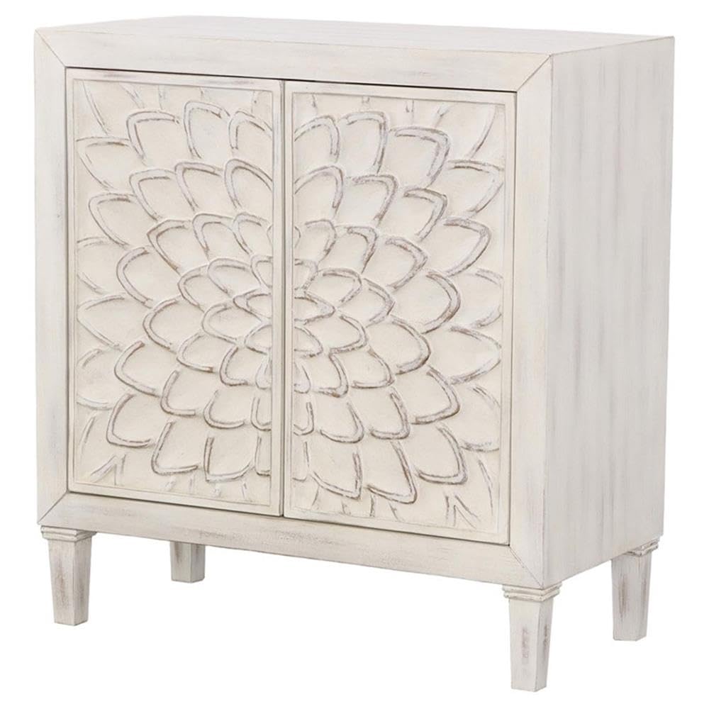 Accent Cabinet with Floral Carved Door - From Where - 