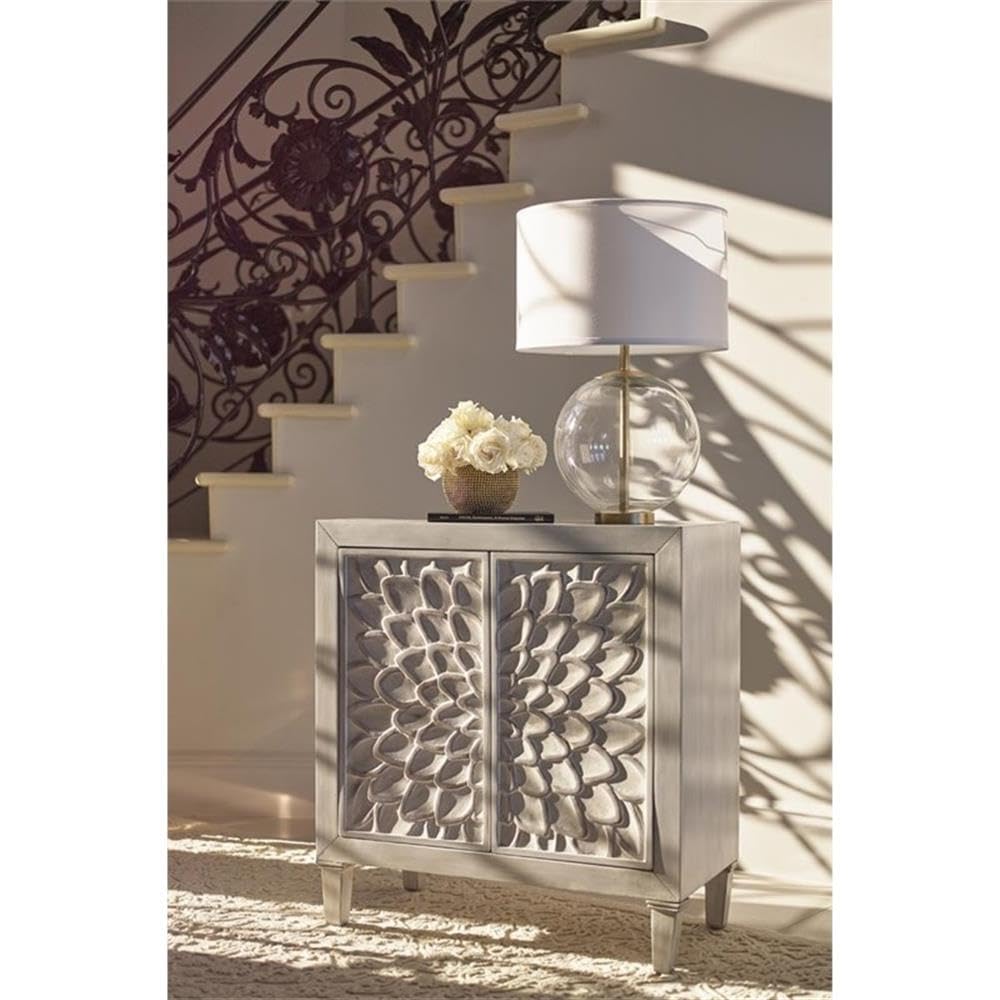 Accent Cabinet with Floral Carved Door - From Where - 