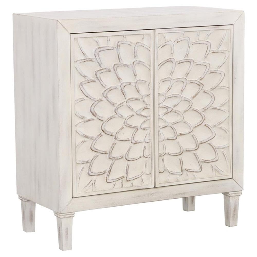 Accent Cabinet with Floral Carved Door - From Where - 