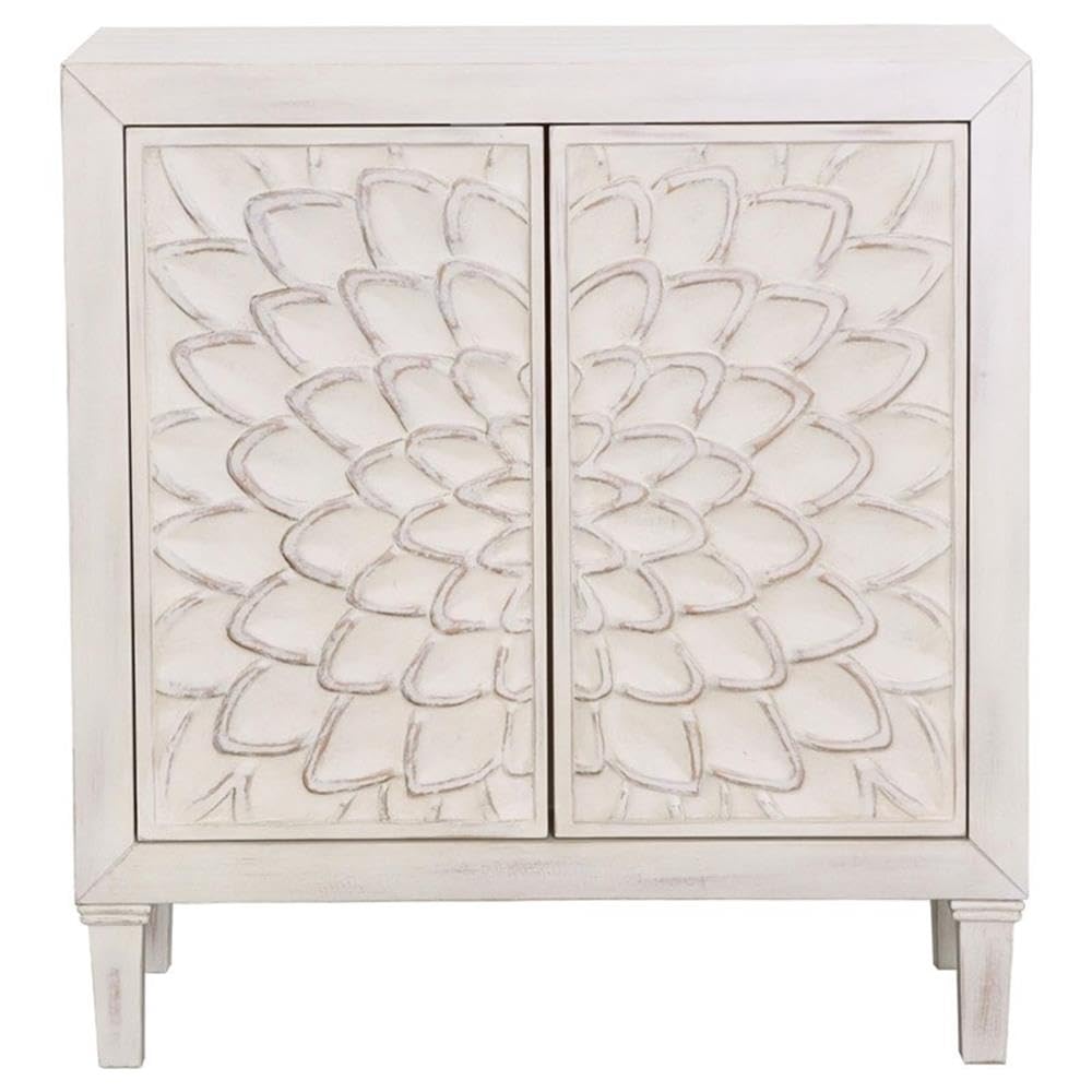 Accent Cabinet with Floral Carved Door - From Where - 