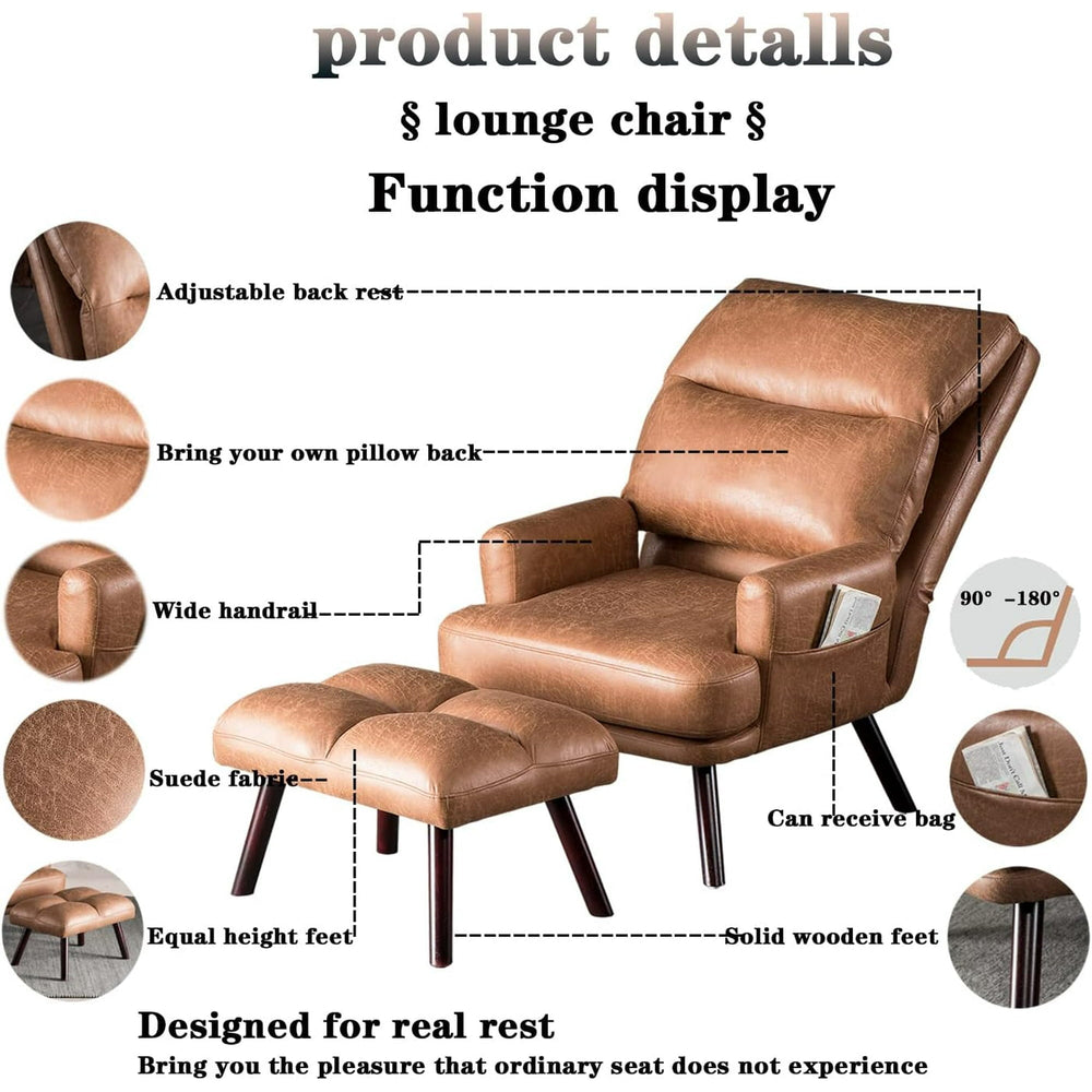 Accent Chair with Ottoman Set - From Where - 