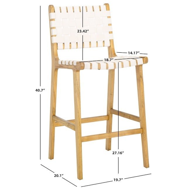 Adah Brown Wood Bar Stool - From Where - 