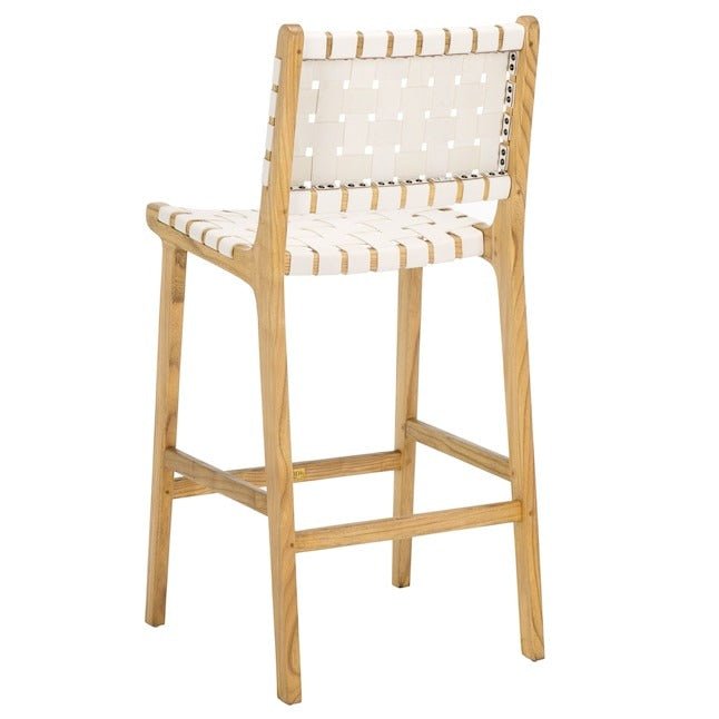 Adah Brown Wood Bar Stool - From Where - 
