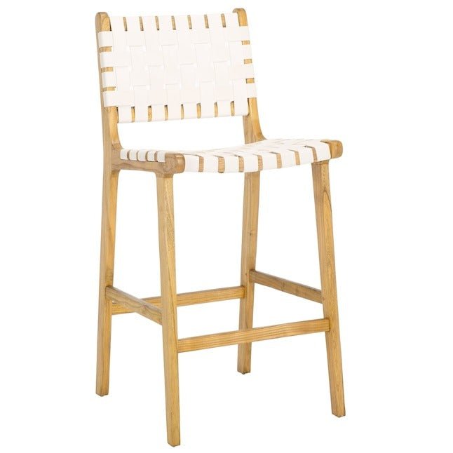Adah Brown Wood Bar Stool - From Where - 