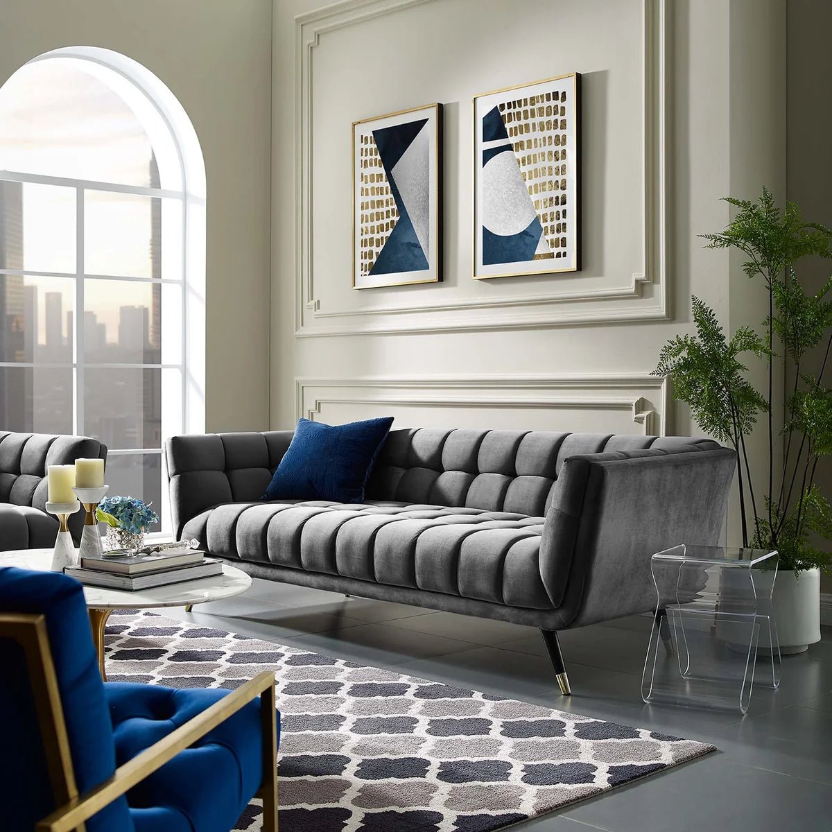 Adept Performance Velvet Sofa - From Where Finds -