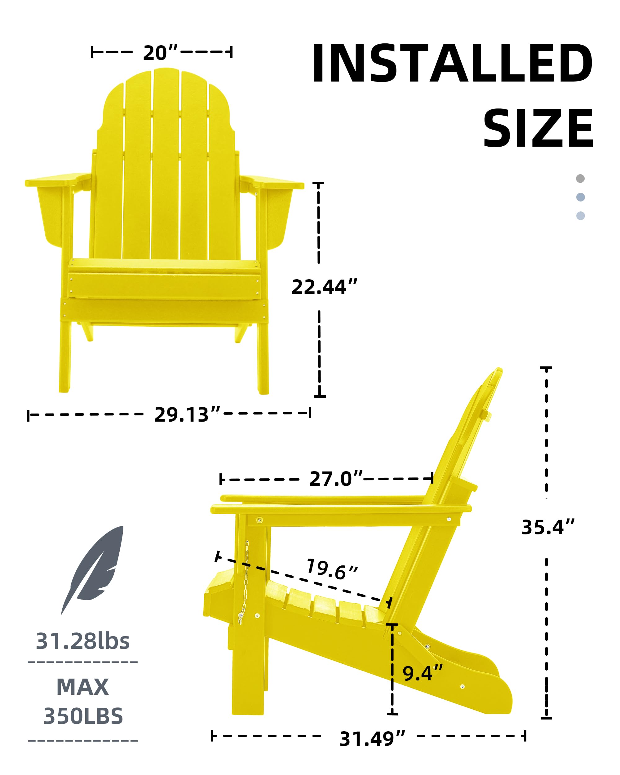 Adirondack Yellow Outdoor Chair - From Where - 