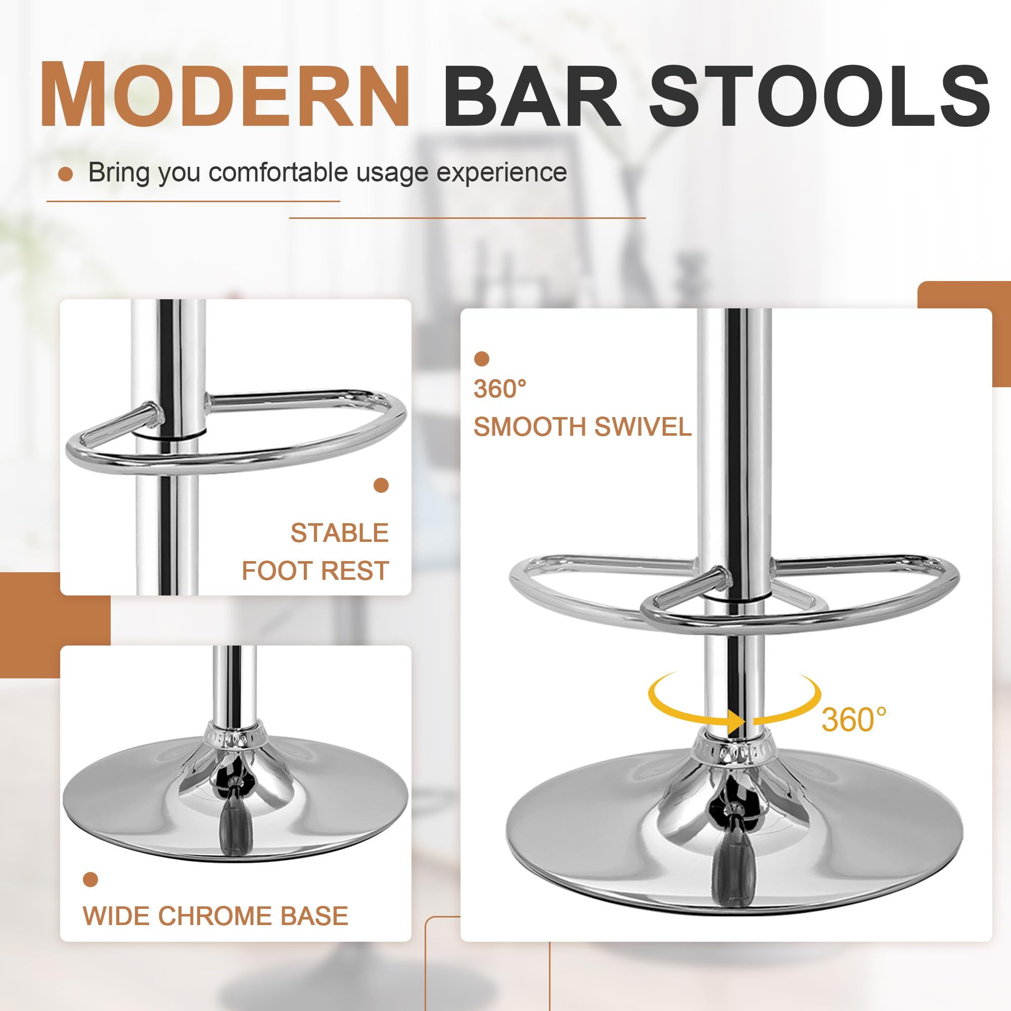 Adjustable Bar Stools Set of 2 - From Where - 