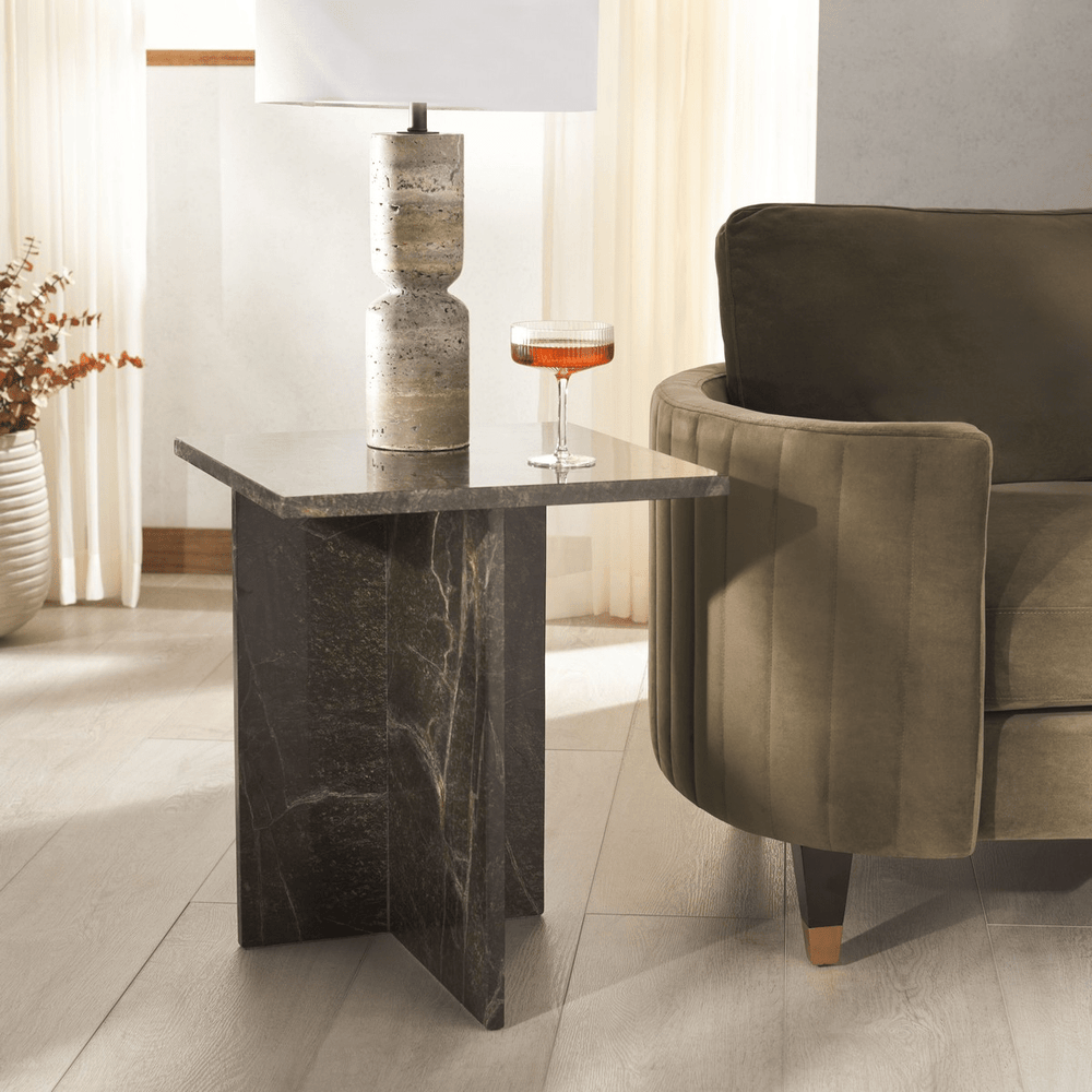 Adriano 2 Leg Marble Accent Table - From Where Finds - 