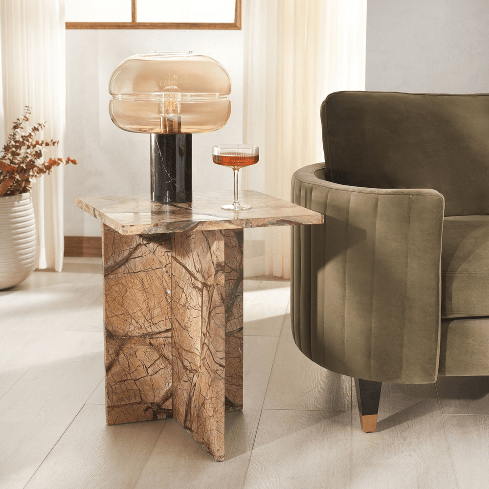 Adriano 2 Leg Marble Accent Table - From Where Finds - 