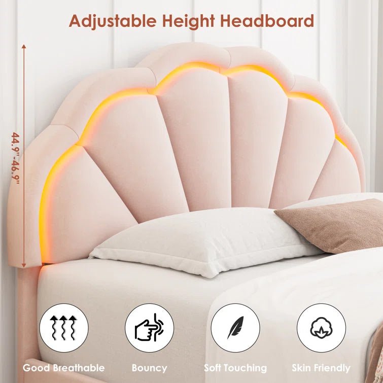 Aisaiah Velvet Upholstered Platform Bed - From Where - 