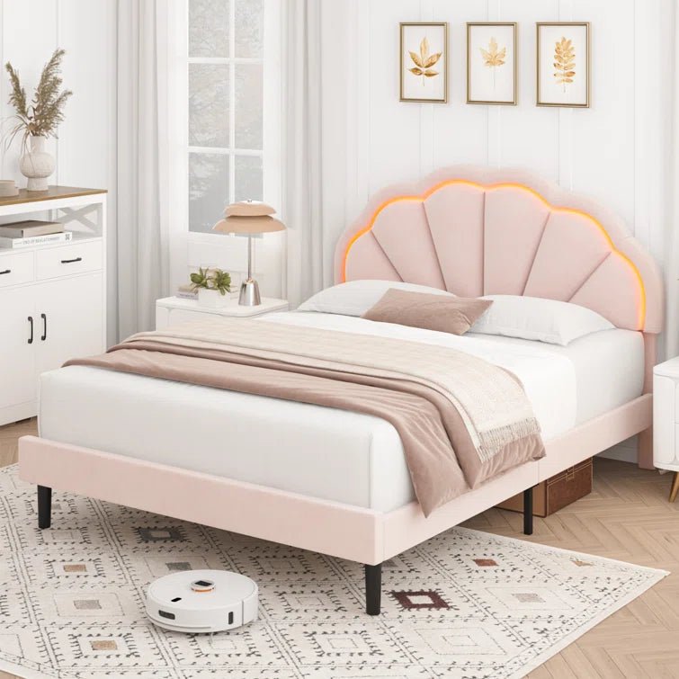 Aisaiah Velvet Upholstered Platform Bed - From Where - 
