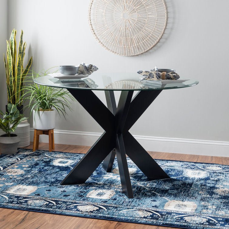 Alejoa 48" Round Glass Top Dining Table - From Where - 