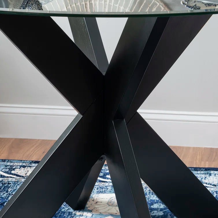 Alejoa 48" Round Glass Top Dining Table - From Where - 