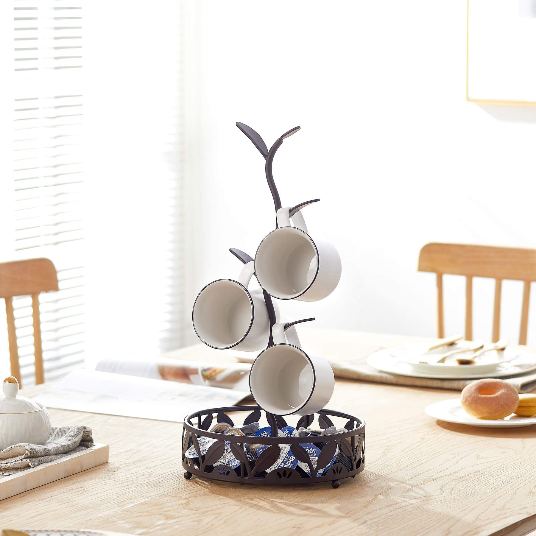 ALLCENER Mug Holder Stand, Countertop Mug Tree, Coffee Pod Holder with Mug Rack, Coffee Counter Bar Accessory & Kitchen Organizer - From Where - 