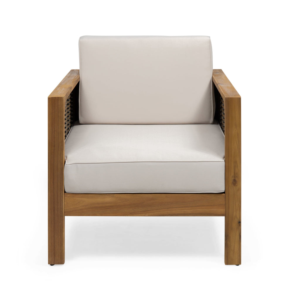 Allegra Acacia Wood and Wicker Club Chair - From Where -