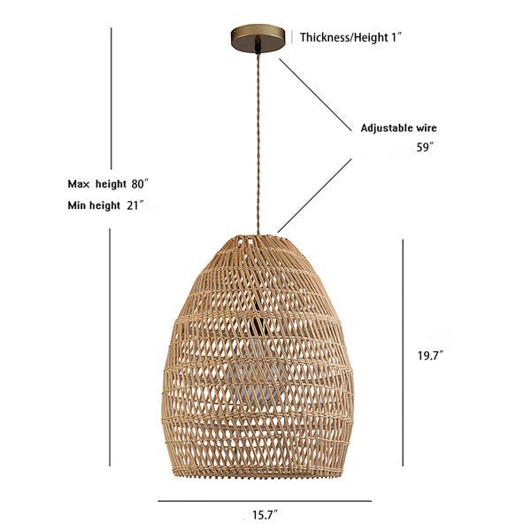 Alleman 1 - Light Rattan Pendant Light - From Where - 
