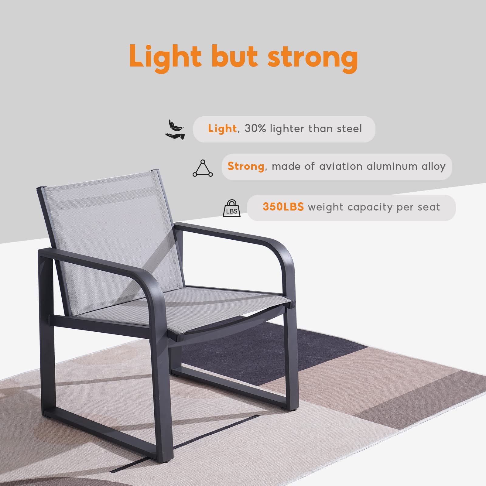 Aluminum 4 - Piece Conversation Set - From Where - 